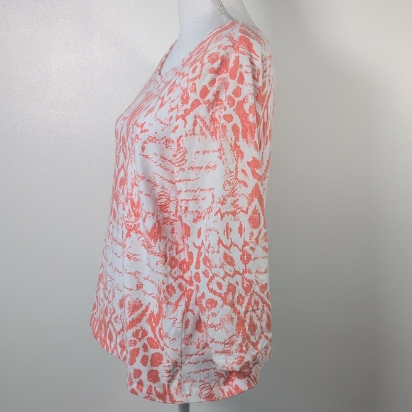 Ruby Rd. Orange 3/4 Sleeve Tee - Picture 2 of 7